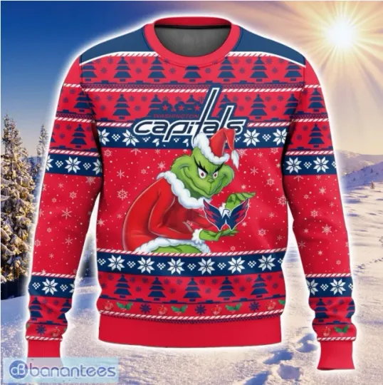 Discover Capitals Hockey Christmas Ugly Sweater Festive Holiday Knit Pullover