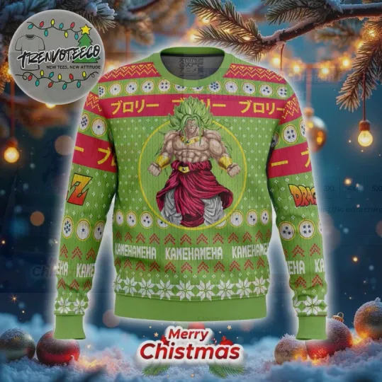 christmas broly dragon b z green ugly christmas sweater