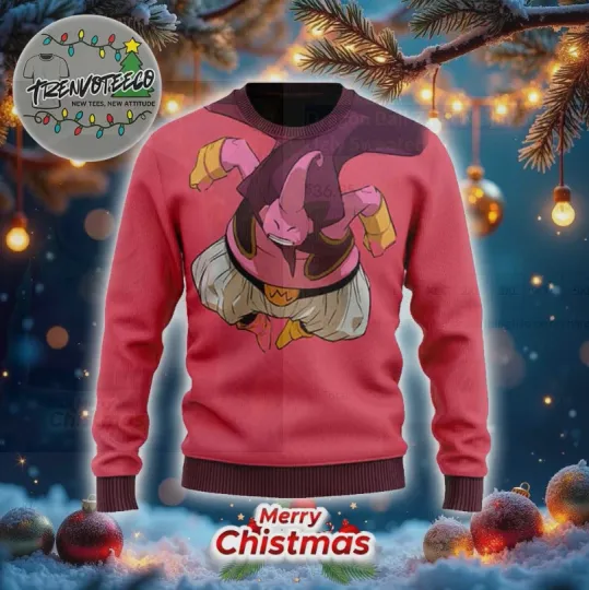dragon b z fat majin buu attack mode ugly sweater