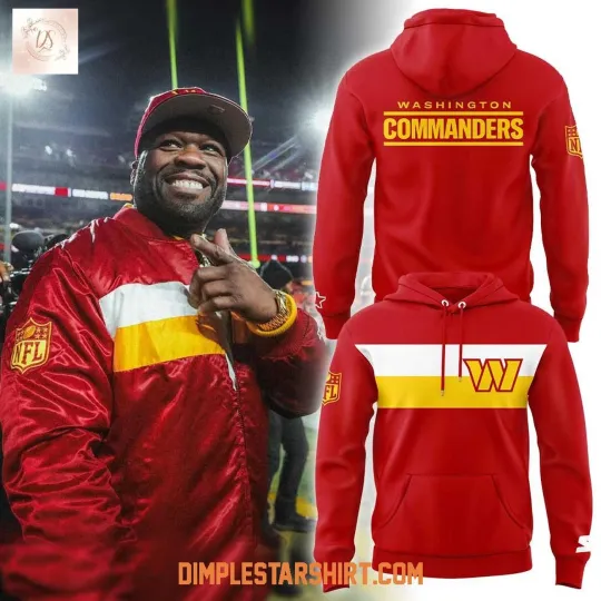 Discover Washington C@mmanders x 50 Cent Hoodie, Long Sleeve, T-Shirt Fan Gear Xmas Gift