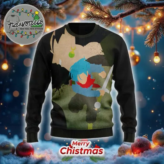 Black Goku Future Trunks Flat Art Ugly Sweater