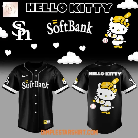 Discover Fukuoka Softbank Hawk X Hello Kitty Baseball Jersey