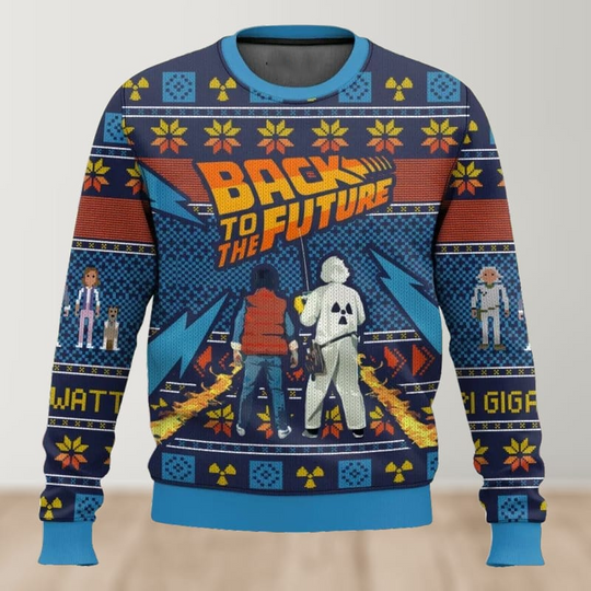 2025 autumn and winter Back To The Future Ugly Christmas sweaters, cartoon anime men's and women's pullovers,  sportswear