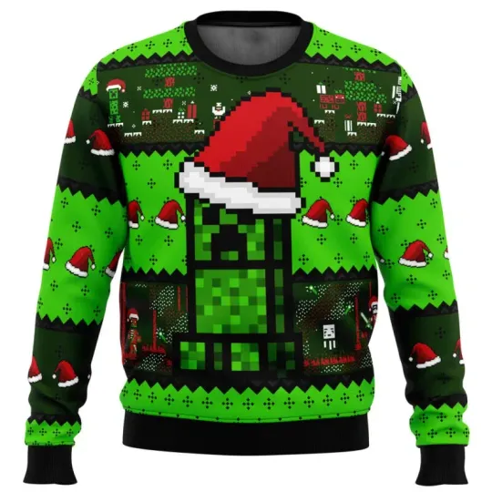 Discover Minecraft Creepr Ugly Christmas Sweater Fan Gift