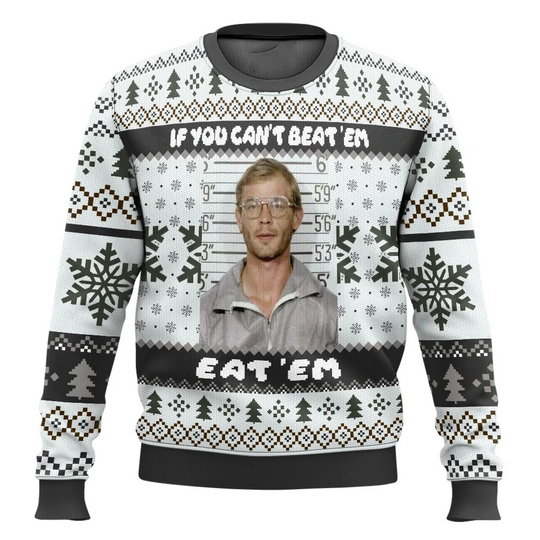Discover 2025 Jeffrey Dahmer Autumn/Winter New 3D Printed Ugly Christmas Sweater Men's and Women's Pullover Party Casual Clothing