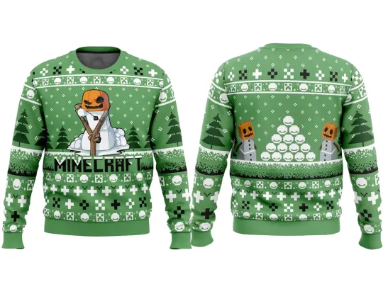 Discover Snow Golem Minecraft Ugly Christmas Sweater Holiday Gift