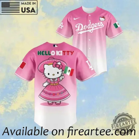 Discover Los Angeles Dodger X Hello Kitty Viva Mexico Baseball Jersey