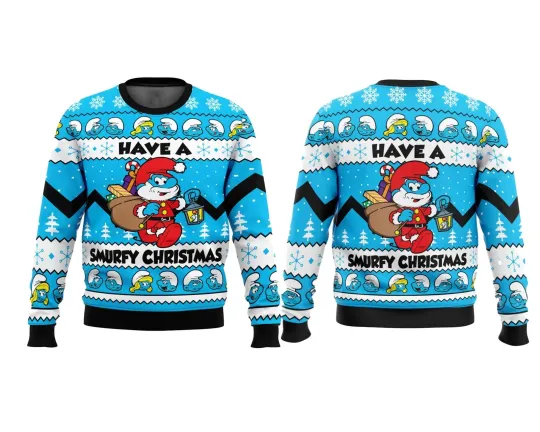 Have a Smurfy Christmas Smurf Ugly Christmas Sweater