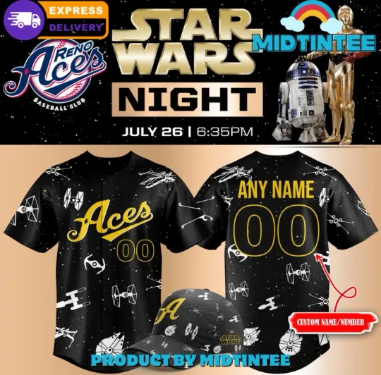 Discover Custom Reno Ace X Star Wars Night 2025 Baseball Jersey