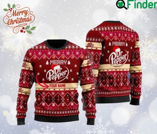 Customized Merry Dr Pepper Ugly Christmas Sweater
