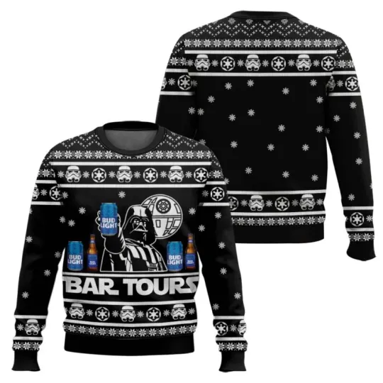 Bud Light Bar Tours Ugly Christmas Sweater
