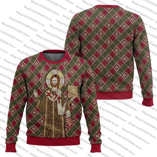Orthodox Christianity Ugly Christmas Sweater Holiday Sweatshirt Men Women Pullover Xmas Santa 2026 New Hot Sale Top Round Neck