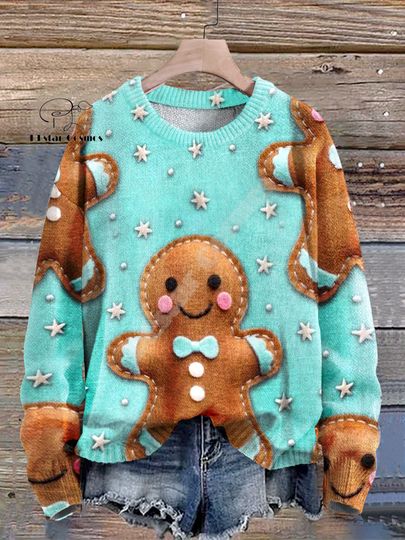 Discover Christmas Santa Claus Cat Dog Graffiti Vintage Retro Winter Ugly Sweater 3DPrint Harajuku Pullover Casual Funny Long Sleeves V4