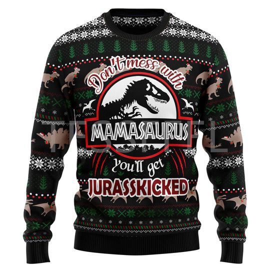 Discover Cosplay Christmas Ugly Sweater Cartoon Dog Cat Santa Claus Tattoo Long Sleeves 3DPrint Autumn Winter Pullover Harajuku Casual 14