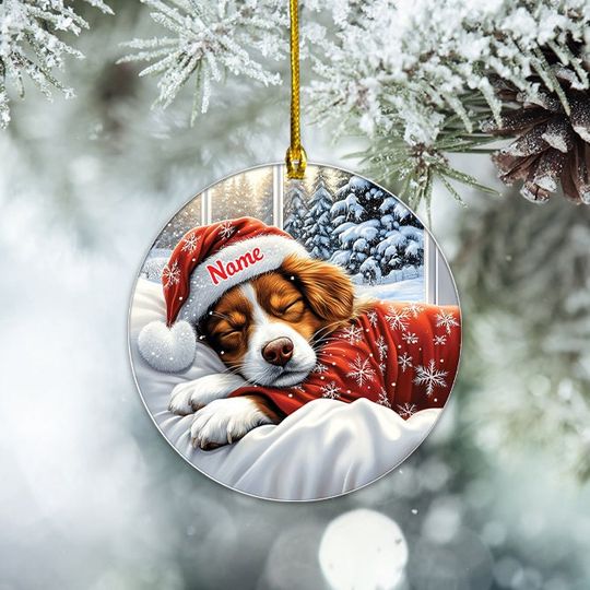 Discover Australian Shepherd Dog Christmas Ornament, Australian Shepherd Dog Sleeping Ornament, Aussie Dog Ceramic Ornament Decor, Dog Lovers Xmas Gift