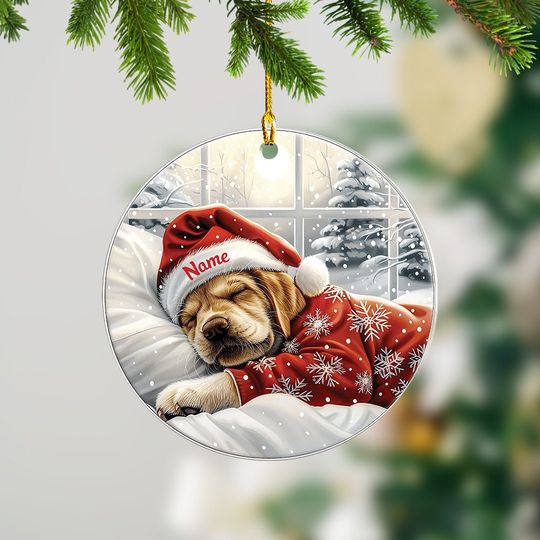 Discover Labrador Retriever Dog Christmas Ornament, Labrador Retriever Dog Sleeping Ornament, Labrador Dog Ceramic Ornament Decor, Dog Lovers Xmas Gift