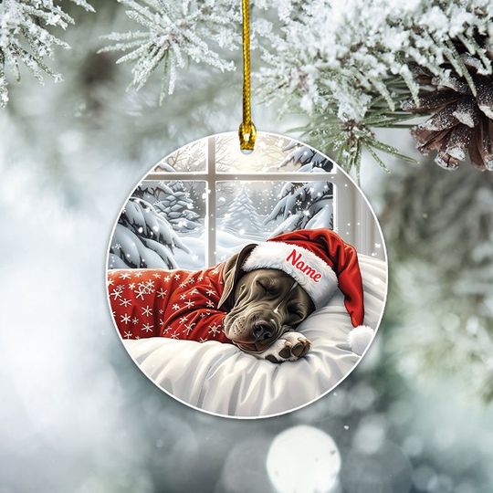 Lovely Great Dane Dog Christmas Ornament, Great Dane Dog Sleeping Ornament, Great Dane Dog Ceramic Ornament Decor, Dog Lovers Xmas Gift