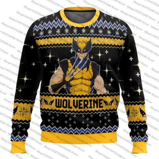 Discover Yellow Wolf Hero Holiday Sweater Cool Fashion Ugly Christmas Sweater  Sweatshirt Unisex Ideas Pullover 2026 Jumper
