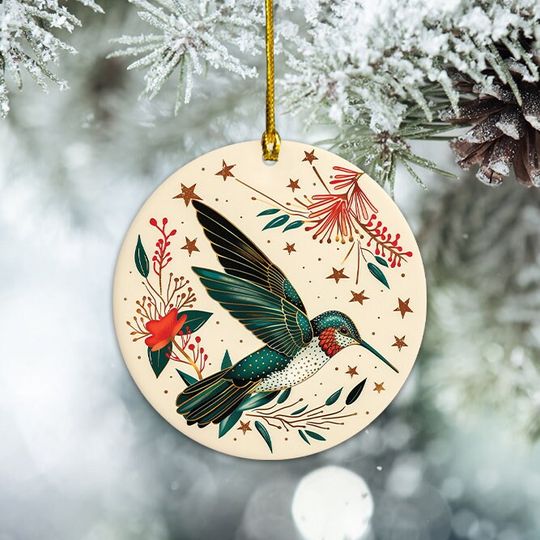 Discover Hummingbird Christmas Ornament, Hummingbird Hanging Ornament Holiday Gift, Hummingbird Ceramic Ornament Decor