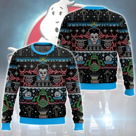 Looking For Christmas Spirit Ghostbusters Ugly Christmas Sweater Funny Holiday Party Pullover Sweaters for Men Women Xmas Gift