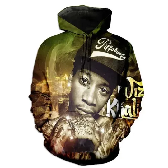 Discover Wiz Khalifa Big Face Graphic Vintage Rapper All Over Print Hoodie