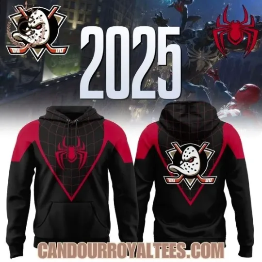 Discover Anaheim Duck And Spider-Man 2025 Hoodie Unisex All Sizes