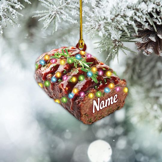 Discover Personalized Meatloaf Christmas Ornament, Cooking Ornament, Meatloaf Lovers Ornament Gift, Kitchen Ornament, Butcher Shop Decor TD-1202-GFJA