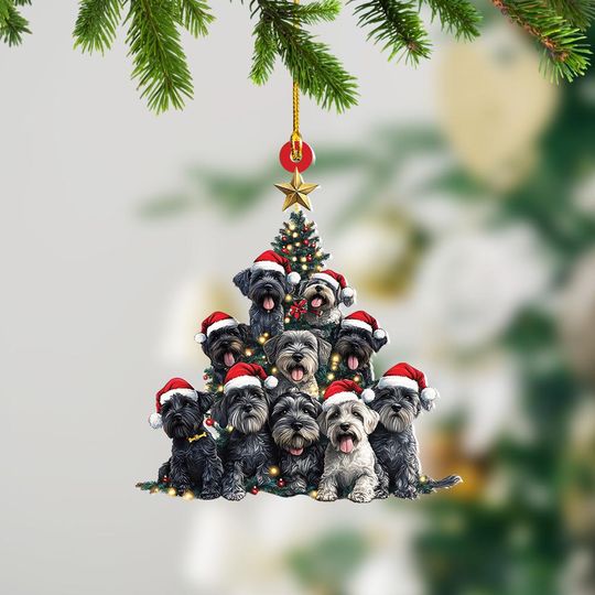 Discover Schnauzer Dog Christmas Tree Ornament, Schnauzer Dog Rearview Mirror Car Ornament, Dog Lover Holiday Gift, Gift For Pet Lover ID-1109-XUMV