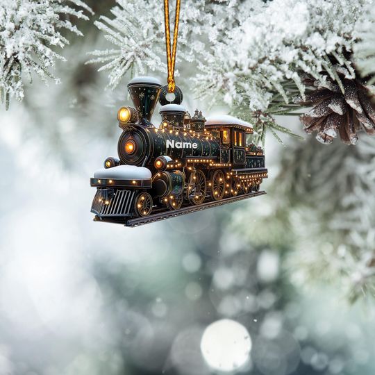 Discover Train Christmas Ornament, Locomotive Christmas Ornament, Railway Ornament, Train Holiday Ornament, Railroader Ornament Gift TD-1115-HLNZ