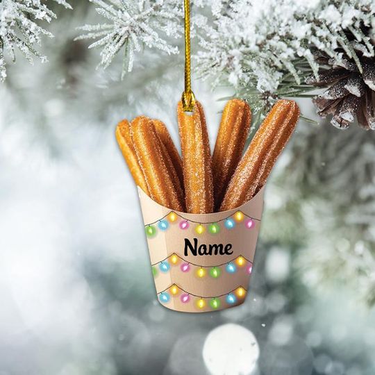 Discover Personalized Churros Christmas Ornament, Churros Box Ornament, Churros Holiday Ornament, Churros Fried Dough Ornament Xmas Gift TD-1127-IPNG
