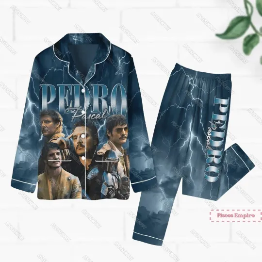 Pedro Pascal Pajamas Set with Pants for Adults Holiday Sleepwear