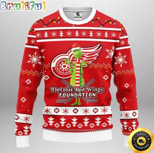 Discover Nhl Detroit Red Wing Christmas Ugly Sweater Funny funny character Gift For Hockey Fans