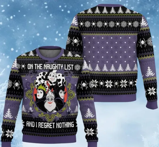 Discover Maleficent Ugly Christmas Sweater, Disney Villains Xmas Sweatshirt