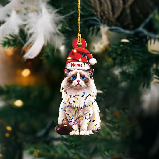 Discover Personalized Ragdoll Cat Ornament, Cat Christmas Hanging Ornament Gift, Cat Hanging Ornament, Gift For Pet Lover