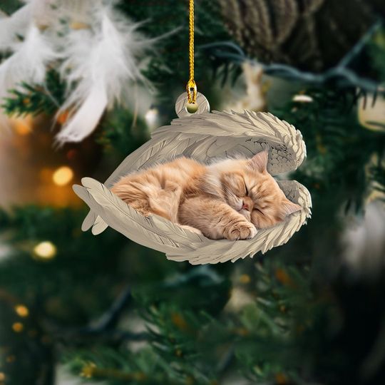 Discover Persian Cat Sleeping Angel Ornament, Persian Cat Angel Wings Ornament, Persian Cat Ornament Christmas Gift