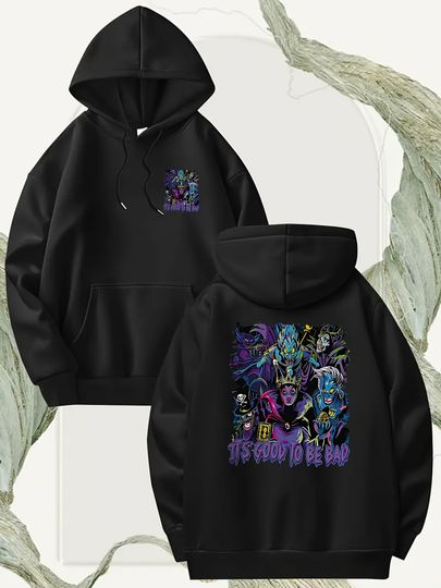 Discover Disney Villain Hoodies - Jafar, Cruella, Ursula, Maleficent, Captain Hook Pattern Hoodies - Soft Comfortable Disney Casual Wear
