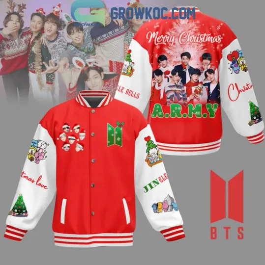 BTS Jingle Bell Merry Christmas Baseball Jacket Gift For Christmas