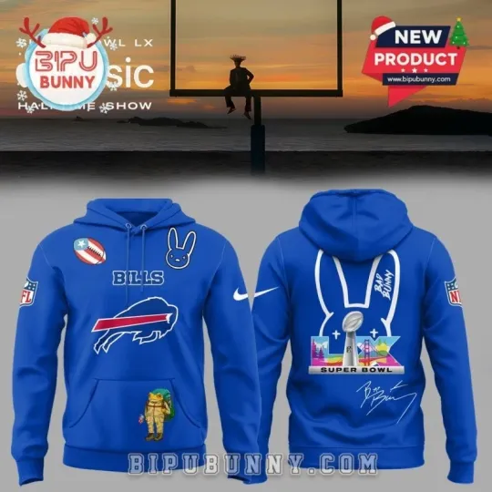 Discover football Buff@lo Bill x 1Bad Bunny 1Super Bowl Hoodie 3D All Size