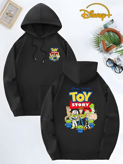 Discover Disney Pixar Toy Story Retro Group Logo Disney Double Sided Printed Women's Casual Hoodie Pullover Autumn/Winter Sweatshirt
