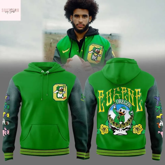Oregon Duck Grateful 2025 Green Hoodie 3D, Not Leather