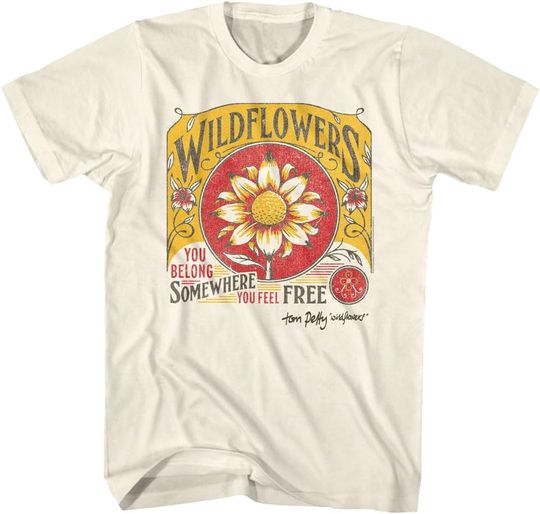 Tom Petty Wildflowers Graphic T-Shirt Short Sleeve Adult Tee