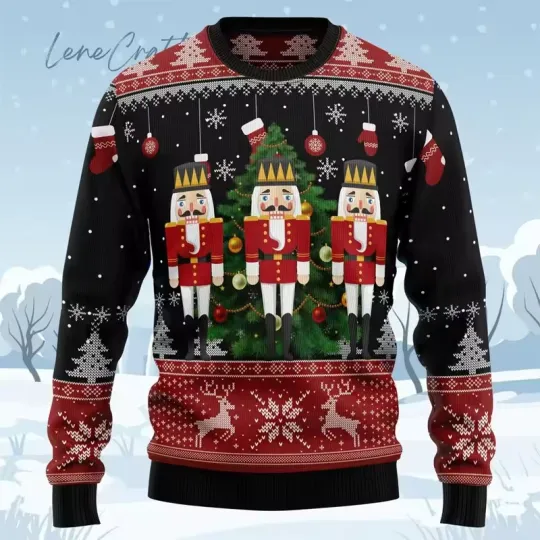 Discover Black Red Soldier Ugly Pullover, Christmas Nutcrackers, Novelty Festive Gift Top