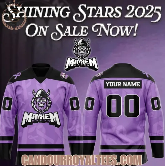 Discover Personalized Macon Mayhem Cancer Night 2025 Hockey Jersey