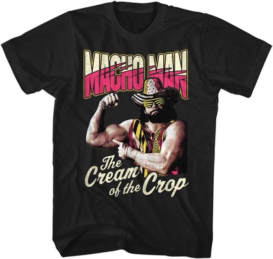 Discover American Classics Macho Man Cream of The Crop Black Adult T-Shirt Tee