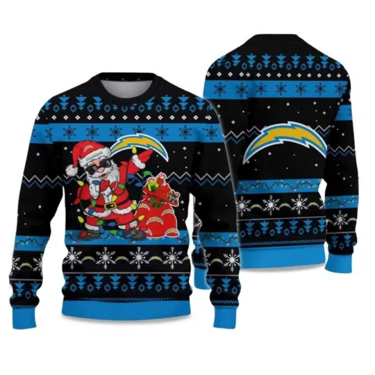 Discover 2025 Chargers Santa Claus Ugly Christmas Sweater - Christmas Gift for Men, Women