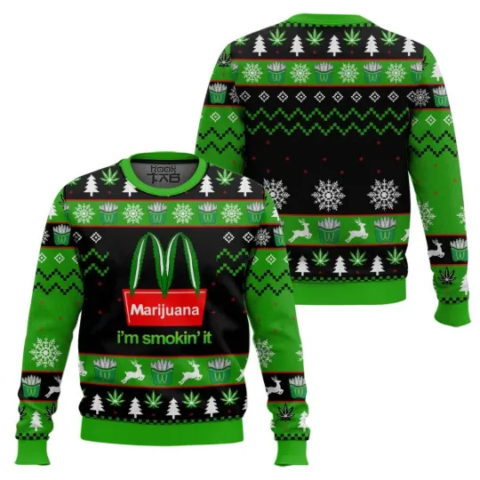 Discover 2025 Christmas! 420 Marijuana I’m Smokin’ It Ugly Christmas Sweater