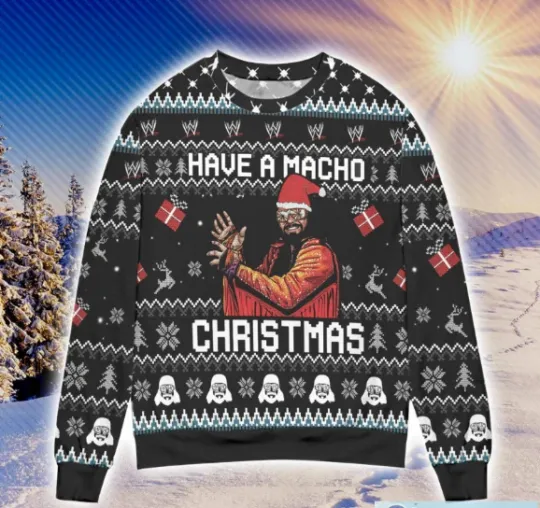 Macho Man Randy Savage Ugly Christmas Sweater Wrestling Entertainment Xmas Holiday Jumper Funny Gift