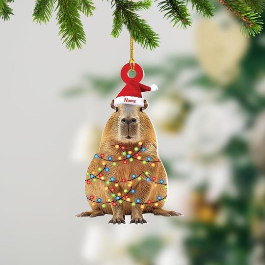 Discover Personalized Capybara Ornament, Capybara Christmas Hanging Ornament, Capybara Car Ornament, Gift For Pet Lover, Xmas Gifts ID-1107-MRPN