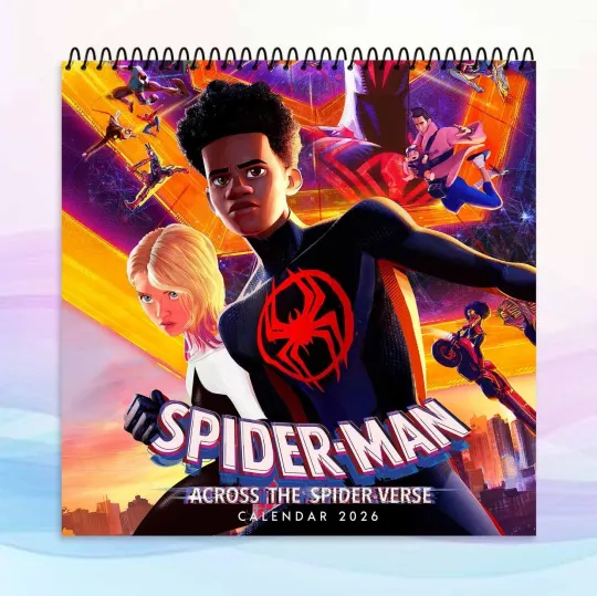 Discover Spider Man Across the Spider Verse 2026 Calendar, Animated Wall Art Gift