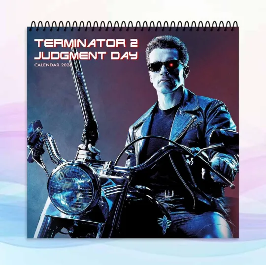 Discover Terminator 2 Judgment Day 2026 Calendar, Sci Fi Action Movie Wall Art